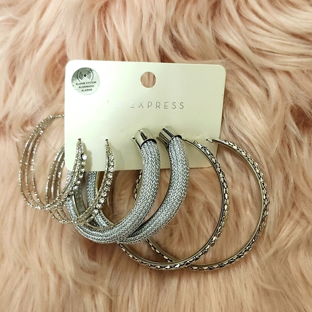 Brand New L.A EXPRESS ASSORTED BLING FASHION EARRINGS-3CT
